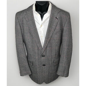 Thos Stuart Tartan Corner 44R Jacket Black With Red Detail See Measurments